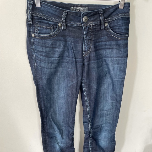 Silver Jeans Suki 17” Mid Rise - Skinny Size 27W - Picture 7 of 12